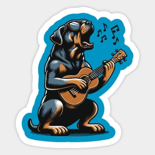 Dog Playing Guitar Singing Boerboel Bull Mastiff Sticker